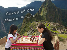 Alexandra Kosteniuk at the Machu Picchu