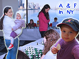 Alexandra Kosteniuk went to New York for a simul for the US Chess Trust