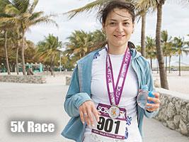 Alexandra Kosteniuk competed in a 5K race