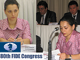 World Chess Champion and Chess Queen Alexandra Kosteniuk is at the FIDE Congress