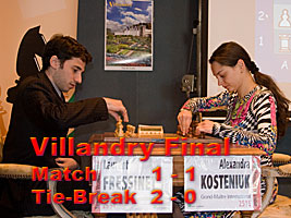 Chess Grandmaster Alexandra Kosteniuk played Laurent Fressinet in the final of the 2007 Villandry Chess and Music Festival