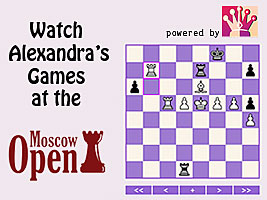 Alexandra Kosteniuk plays at the Moscow Chess Open 2011