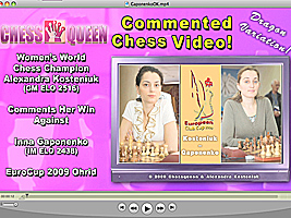 World Chess Champion and Chess Queen Alexandra Kosteniuk beats Gaponenko
