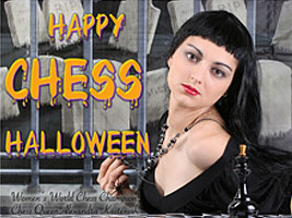 World Chess Champion and Chess Queen Alexandra Kosteniuk wishes you a Happy Halloween 2009