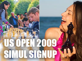 World Chess Champion and Chess Queen Alexandra Kosteniuk will give a simul in Indianapolis U.S. Open