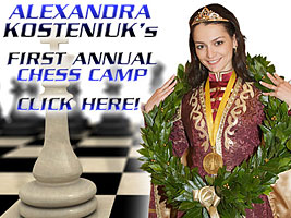Alexandra Kosteniuk will host a series of chess camps this summer