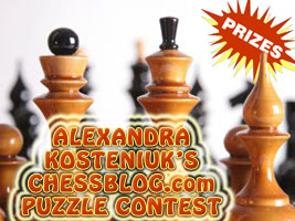 World Chess Champion and Chess Queen Alexandra Kosteniuk runs a chess puzzle contest