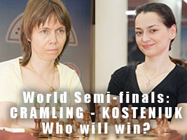 Alexandra Kosteniuk is playing Pia Cramling at the World Chess Championship in Nalchik
