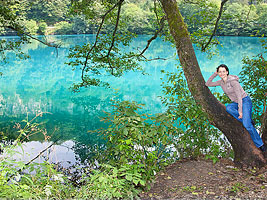 Alexandra visits the Blue Lake in Nalchik