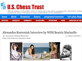 Alexandra Kosteniuk will go to New York for a simul for the US Chess Trust
