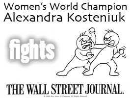 World Chess Champion and Chess Queen Alexandra Kosteniuk answers a ridiculous article from the Wall Street Journal